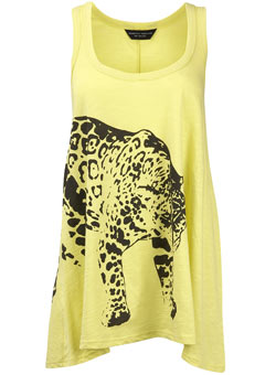 Yellow drape cheetah t-shirt