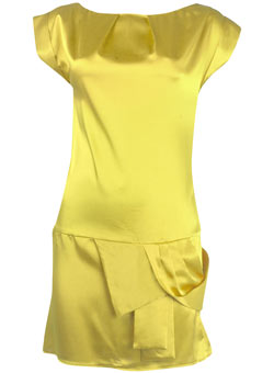 Dorothy Perkins Yellow satin bow dress