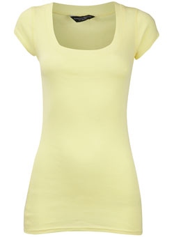 Dorothy Perkins Yellow square scoop top