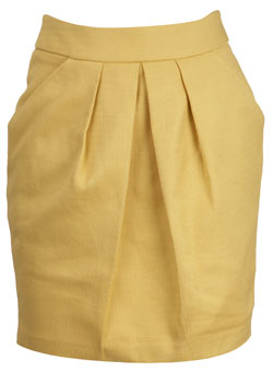 Yellow woven tulip skirt