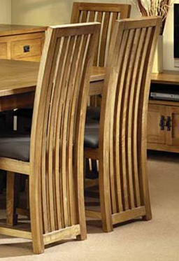 dorset Oak Dining Chairs - Pair (Brown Seats)