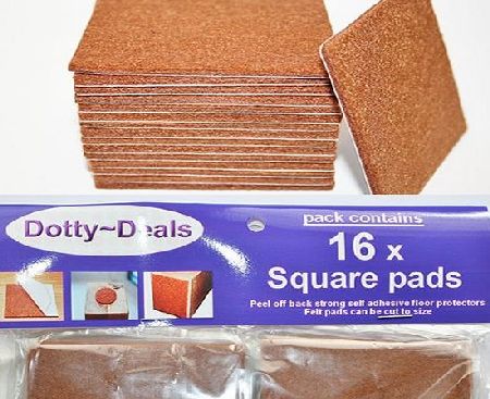 Dotty Deals 16x square self adhesive felt floor protector pads