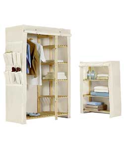Double Wardrobe and Shelf Unit Pack - Cream