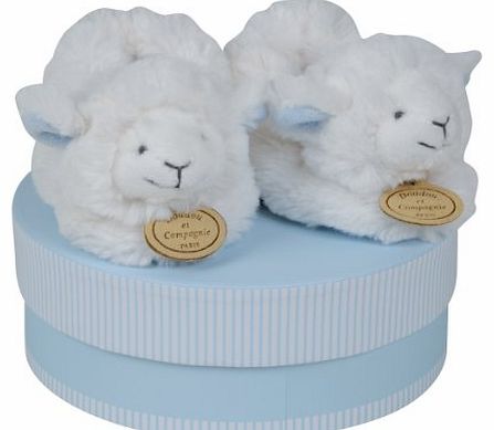 Doudou et Compagnie DC2424 Lamb Socks with Rattle - Blue