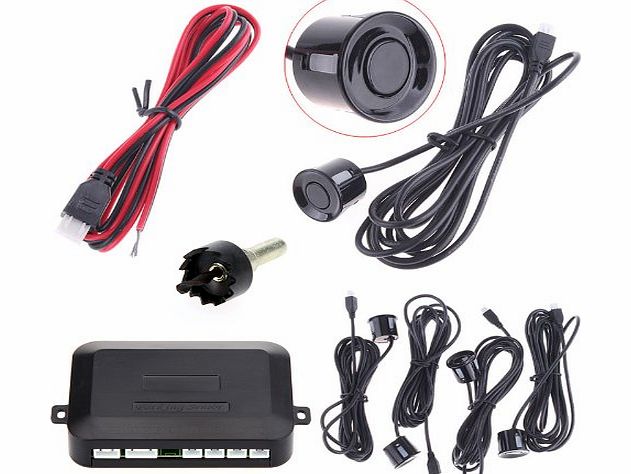 douself Car Parking Reverse Backup Radar Sound Alert   4 Sensors (Black)