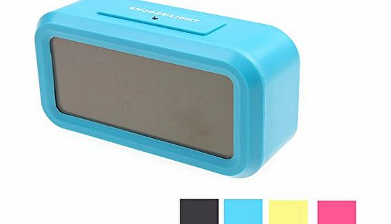douself Smart Simple LED Digital Alarm Clock Repeating Snooze Light-activated Sensor Backlight Time Date Temperature Display Bedside Travel Blue