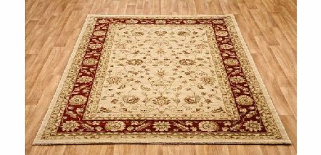 Dove Mill Rugs Traditional Ziegler Oriental Frisee Washed Antique Effect Rug,Cream/Tile Red - 120x170cms (4ft x 6ft
