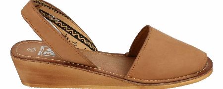 DOWN TO EARTH Tan Two Part Wedge Sandal