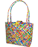 Upcycled Woven Reusable Shopping Bag - perfect