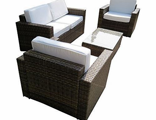 DPT Light Brown Colour Rattan Garden Furniture Sofa Set Outdoor Patio Conservatory Wicker Weave