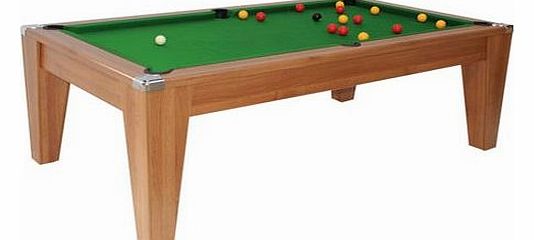 Superpool Avant Garde Diner Slate Bed Free Play Pool Table With Two Piece Veneer Dining Top Oak Veneer Finish And Green Napped Cloth - 6 x 3