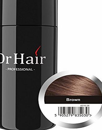 Dr Hair Best Hair Thickening Fibers for Concealing Hair Loss, Thinning Hair amp; Sparse, Balding Areas with Natural, Coloured Keratin Fibers - Fast Treatment in Seconds for Men amp; Women, 30g Brown
