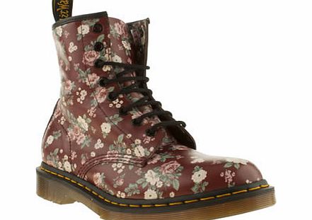 dr martens Burgundy 8 Eye Vintage Rose Boots