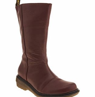 dr martens Burgundy Moll Charla Calf Zip Boots