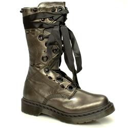 Dr Martens Female Corset Mid Boot Leather Upper Alternative in Silver
