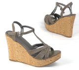 Garage Sandals - Oscar - Womens Wedge Sandal - Taupe Size 5 UK