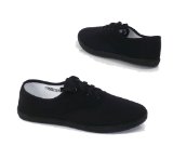 Garage Shoes - Canaria - Womens Flat Canvas Shoe - Black Size 6 UK