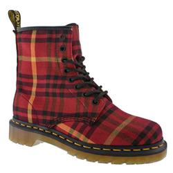 Dr Martens Male Mcmartens 1460 Fabric Upper Casual Boots in Black and Red
