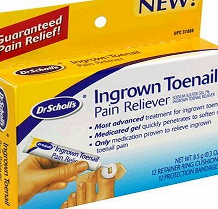 Dr. Scholls Ingrown Toenail Pain Reliever, 1 Kit, (W/ Gel, 12 Retainer Rings amp; 12 Protection Bandages) (Pack Of 2)