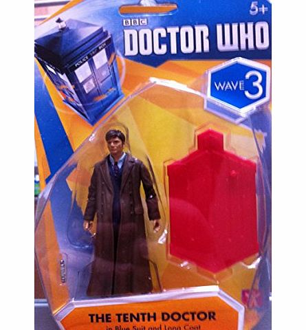 Dr Who Doctor Who : 9cm Action Figure Wave 3 - THE TENTH DOCTOR IN BLUE SUIT AND LONG COAT
