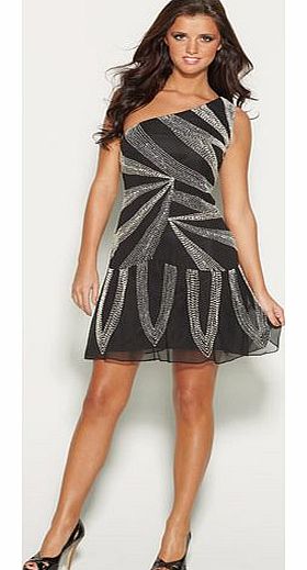 Beaded One Shoulder Dress