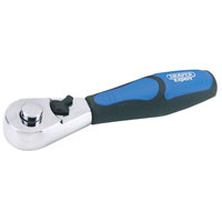 Draper 1/4andquot Square Drive Expert Quality Quick Release Reversible Stubby Ratchet