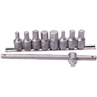 Draper 10 Piece 3/8andquot Square Drive Drain Plug Key Set