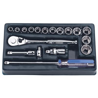 Draper 18 Piece Expert Quality 3/8andquot Square Drive Socket Set In Insert Tray