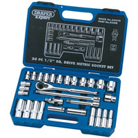 Draper 30 Piece Expert Quality 1/2andquot Square Drive Metric Socket Set
