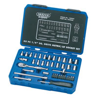 Draper 40 Piece 1/4andquot Square Drive Combined Socket Set