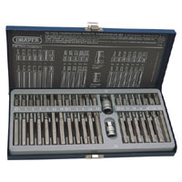 Draper 40 Piece Tx Star Hexagon and Xzn Mechanics Bit Set