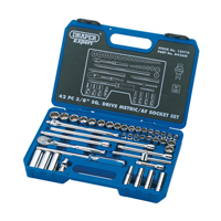Draper 42 Piece 3/8andquot Square Drivemm / Af / Ba Socket Set