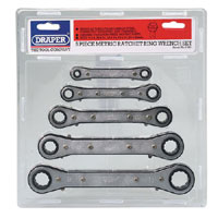 DRAPER 5Pc Ratchet Ring Spanner Setmm