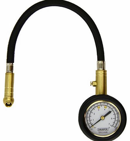 Draper 69924 Tyre Pressure Gauge with Flexible Hose