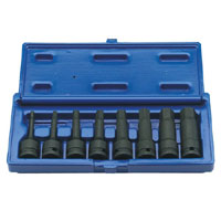 Draper 8 Piece 1/2andquot Square Drive Expert Hi Torq Imperial Impact Socket Set