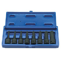 Draper 8 Piece 1/2andquot Square Drive Expert Tx Star Impact Socket Bits