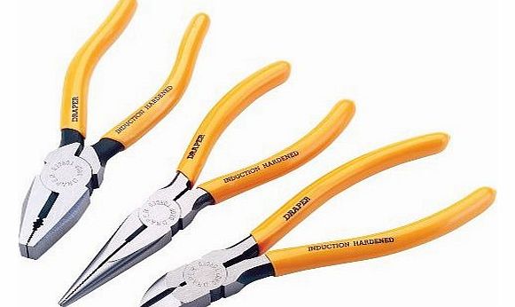Draper DIY Series 09401 3-Piece Pliers Set with PVC-Dipped Handles