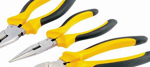 Draper DIY Series 09405 3-Piece 160 mm Heavy-Duty Pliers Set with Soft-Grip Handles