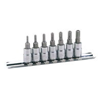 Draper Expert Quality 1/4andquot Square Drive 5 Sided Tx Star Set Of Sockets