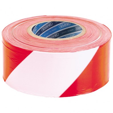 Draper Red and White Barrier Tape Roll 75mm x