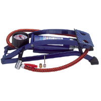 Draper Single Cylinder Foot Pump With Pressure Gauge