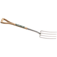 Draper Stainless Steel Garden Fork With Wooden Handle