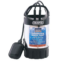 Draper Submersible Stainless Steel Clean Water Pump 6m Lift and 120l/m Max Flow   Float Switch 240v