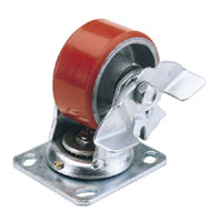Draper Swivel Plate Fixing Heavy Duty Polyurethane Wheel With Brake