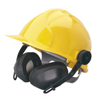 Draper Yellow Safety Helmet With Ear Defenders