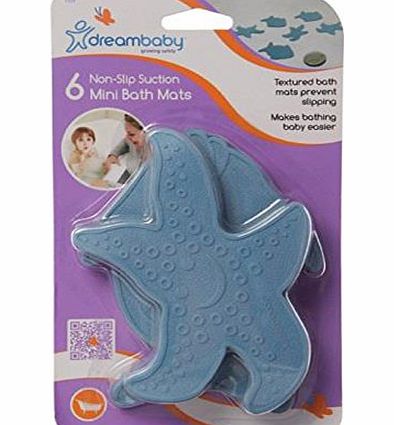 Dreambaby Bath Mini Suction Mats (Pack of 6, Multicoloured)