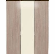 Dreams Berkeley 3 Door Wardrobe - Oak/Magnolia Glass