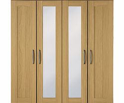 Dreams Oslo 4 Door Wardrobe With Mirrors - Oak