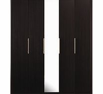 Dreams Toulon 5 Door Wardrobe With Centre Mirror - Black