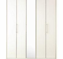 Dreams Toulon 5 Door Wardrobe With Centre Mirror - White